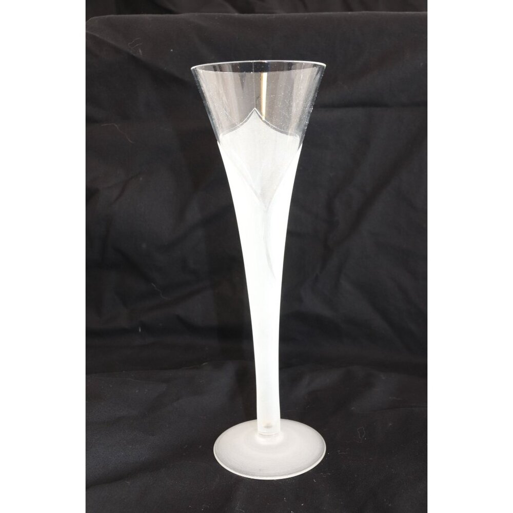 Vintage Etched Frosted Tulip Champagne Flute 10" x 3" Excellent Condition